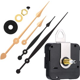High Torque Quartz Clock Movement Mechanism Replacement Parts with 2 Pairs of Long Spade Hands Total Shaft Length 9.8/10in