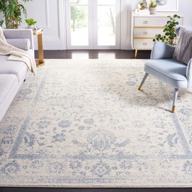 SAFAVIEH Adirondack Collection Area Rug - 9' x 12', Ivory & Slate, Oriental Distressed Design, Non-Shedding & Easy Care, Ideal for High Traffic Areas in Living Room, Bedroom (ADR109S)