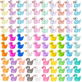 100 Pcs Mini Ducks, Tiny Ducks, Mini Resin Ducks Decorative Accessories Creative Cute Doll Little Ducks Small Ornament Ducks Toys for Car Fairy Garden Dollhouse Landscape Aquarium