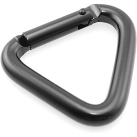 5 Pieces Aluminum Alloy Keychain Kettle Buckle Triangle Outdoor Camping Hiking Keychain Snap Clip Hook (Black)