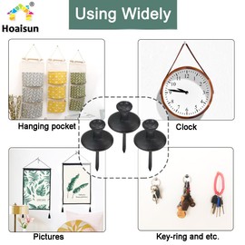 60 PCS Metal Thumb Tacks for Wall Hangers, Double Headed Push Pin Hooks Small Nails for Picture Hanging Hardware, Renter Friendly Decor for Home Office Hang Pictures without Damaging walls, Cork Board | Hoaisun