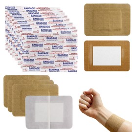 60 Pcs Large Adhesive Bandages 3 X 4 Inch Flexible Fabric Wound Care Bandages Extra Large Pads Breathable Protection for Knees Elbows Cuts Scrapes Daily First Aid