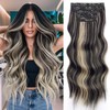 [NEW IN] Vigorous Clip in Hair Extensions Long Wavy Synthetic