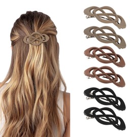 Vintage French Barrette Clips - 6 Pack Hair Accessories for Women & Girls, Thick to Thin Hair