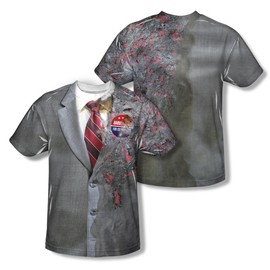 Popfunk Dark Knight Two Face Costume Unisex Adult Sublimated T Shirt (Front/Back), Large Multicolor