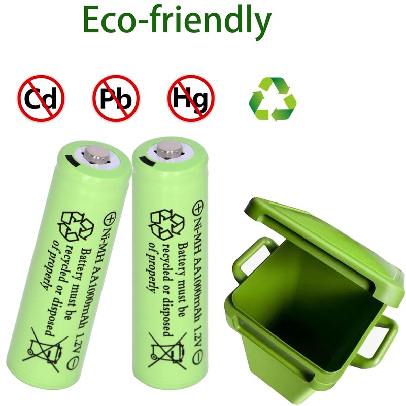 Yibatopow 16 Pack Rechargeable 1.2V NiMH AA Batteries 1000mAh High