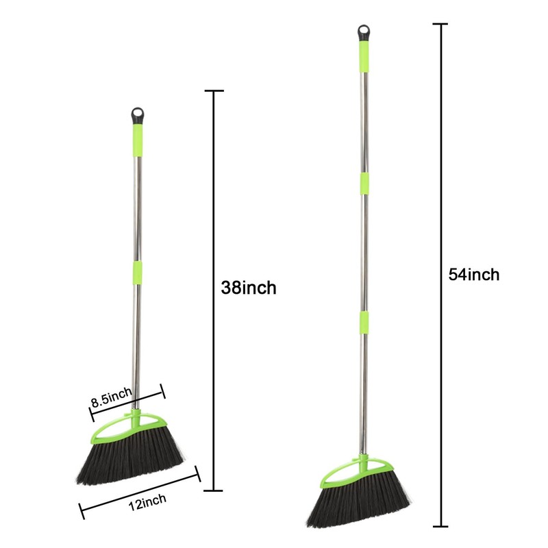 Soft Bristles Green Angle Broom Long Handle Indoor Broom for
