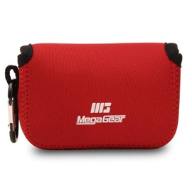 MegaGear MG612 Sony Cyber-shot DSC-HX99, DSC-HX95, DSC-HX90V, DSC-HX80 Ultra Light Neoprene Camera Case, with Carabiner - Red