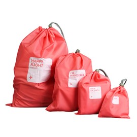 Drawstring Waterproof Bags, 4 in 1 Nylon Folding String Sport Backpack, Portable Travel Storage Bags Clothing Shoes Organiser Dirty Sack Bag for Sports School Beach Holidays Swimming Travel