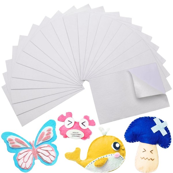 Eppingwin 20 PCS White Felt Fabric Sheets - 7"x11.3" Soft