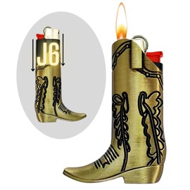 Cowboy Boot Lighter Case. Cow Boy Boot Lighter Holder Sleeve for J5 and J6 BIC Lighters. 3 Colors to Choose from. | Lighters NOT Included (Gold, Full Size J6)