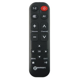 Geemarc TV15 - Easy-To-Use Universal Remote Control With 14 Programmable Buttons For The Elderly - Requires Original Remote For Pairing - Works With Infrared