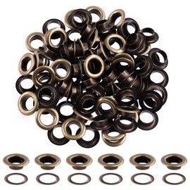 Hilitchi 200Pcs 1/2 Inch - 12mm Bronze Thicken Grommet Eyelets Metal Eyelets with Washers Assortment Kit, Hole Self Backing Eyelet for Bead Cores, Clothes, Leather, Canvas