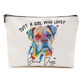 CFGBFDGH Boxer Dog Gifts Makeup Bag Boxer Dog Lovers Cosmetic Bag Travel Organizer Bags Makeup Pouch, Christmas Birthday Friendship Animal Lovers Gifts for Women Girls Friends