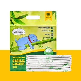PETHROOM [Pestroom] Smile Pad Lite Bamboo (Large 40 sheets X 1 pack) Dog Pee Pad High Absorbency