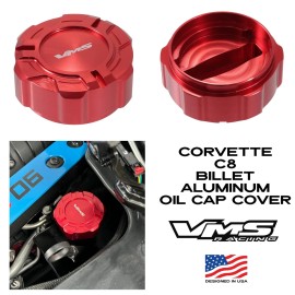 VMS BILLET ENGINE DRESS UP OIL CAP COVER FOR 20-25 CHEVY CORVETTE C8 RED
