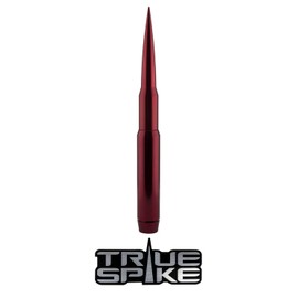 TRUE SPIKE 9 inch RED PENETRATOR Fat Bullet Antenna with Anti-Theft + Copper Coil in Heavy Gauge CNC Machined Billet Aluminum Short Compatible with Jeep Wrangler JK JKU JL JLU