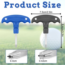 Yuomeaz 2PCS Golf Driver Tool, Stainless Steel Golf Torque Wrench Adjustable for Club Shaft Adapter (T25 Black, T20 Blue)