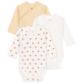Petit Bateau Unisex Baby Pack of 3 Cotton Bodysuits with Long Sleeves (Pack of 3), Variant 2
