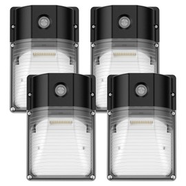 JC-LGL 30W LED Wall Pack Light with Dusk to Dawn Sensor, 3600LM, 5000K Daylight, 120Vac Led Porch Lights, IP65 Waterproof Outdoor Security Lighting for Garage Warehouse Garden, ETL Certified, 4 Pack