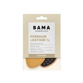 Bama Premium Leather ½ - Premium Half Soles, Shoe Insoles Made of High Quality Leather, Shock Absorbing Insoles with Activated Carbon for Adults, 1 Pair, 36/37