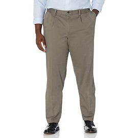 Dockers Men's Classic Fit Easy Khaki Pants-Pleated (Standard and Big & Tall), Dark Pebble, 38W x 30L