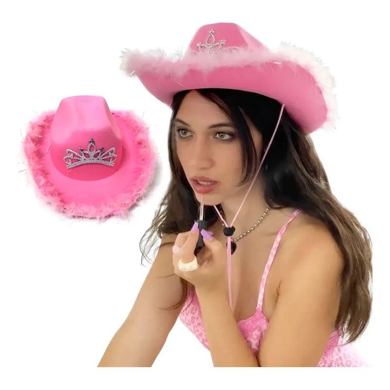 Sh* Sombrero Vaquero Moda Plumas Cowboy Gorra Mujer Ss/ .