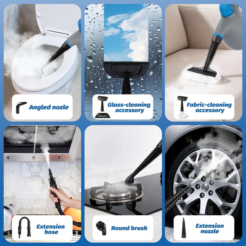 KIATO Handheld Steam Cleaner, Hand Held Steamer for Cleaning Home,