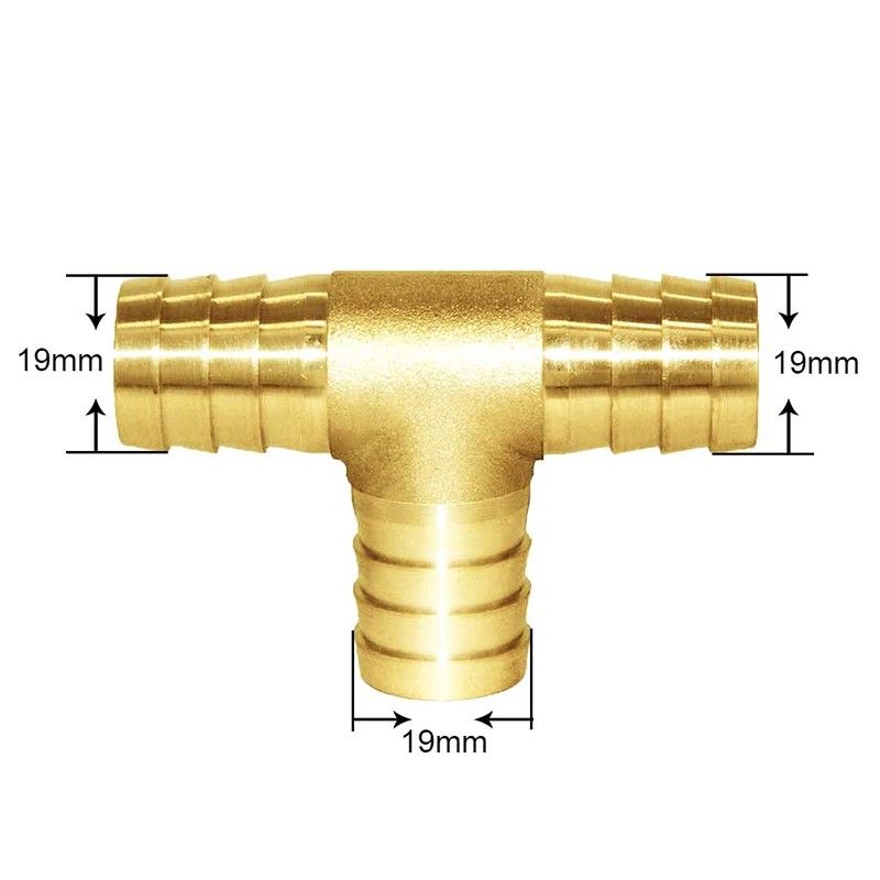 Joywayus 3/4" Hose Barb Tee 3 way Union Fitting Intersection/Split