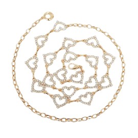 MEGAUK Women's Bling-Bling Rhinestone Bridal Belt Chain Belt Waist Belt Waist Belt Rhinestone Bridal Belt Metal Chain Belt – Ideal for Dress Wedding Party Bridesmaid Dresses, 06405 Gold