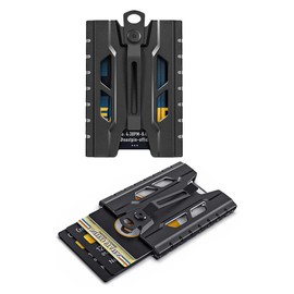 Badge Holder Wallet, 4 Cards Slots, Heavy Duty Credit Card Holder ID Card Holder with Lanyard & Metal Clip, Black