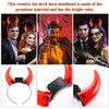 Holibanna Devil Horns Headband LED Light Up Hairband Red Demon