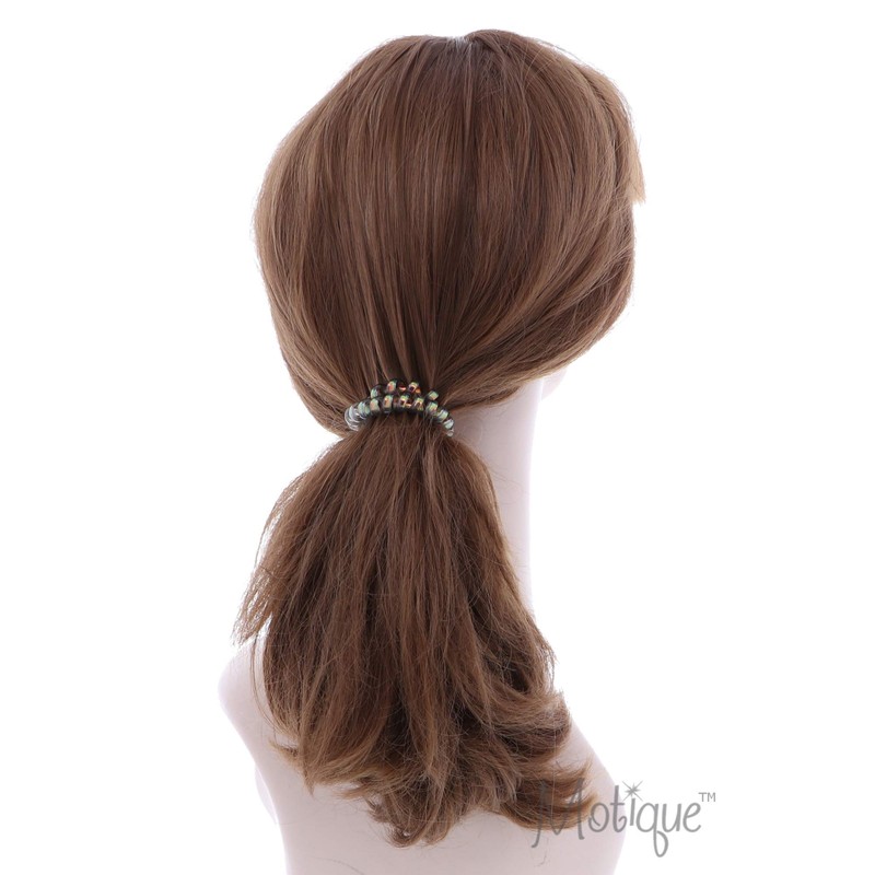 Irridescent Coil Pony Holders - Set Of 5-Yellow