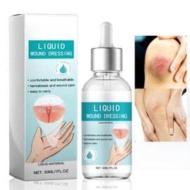 Liquid Wound Dressing, Skin Glue for Wounds Human, Liquid Plaster,Waterproof & Breathable, Compact Dropper Design, Wound Wash, New Skin Liq/uid Plaster, Suitable for Everyone,Ingredient Safety