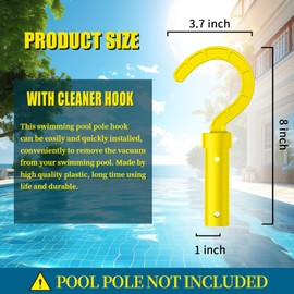 Hook for Robotic Pool Cleaner,PureAura Pool Hook for Poles Compatible with All Pool Vacuum Including Cordless,Above Ground and Underwater,Ideal Hooks for Telescopic Poles,Yellow