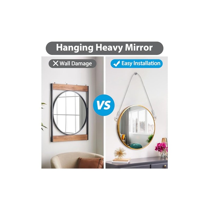 4PCS Adjustable Picture Frame & Mirror Hanging Wire Kit,6.6FT Heavy