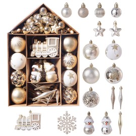Christmas Decoration, Decoration, Ball Ornament, Luxurious, Scandinavian 36 Pieces, Tree Decoration Balls, Stylish, Shop, Room, Coffee Shop, Home Decor, Accessories, Sparkling Balls, Christmas Accessories (36 Piece Set, 2.4 inches (6 cm)