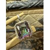 8ct Rainbow mystic Topaz 925 Solid Sterling Silver Pendant 20mm