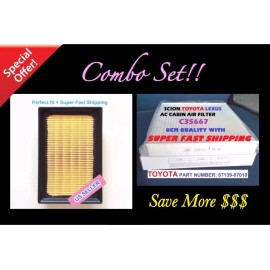 Excel Engine & CABIN AIR FILTER for 2012-2019 Prius C Premium OEM GRADE Air Filter