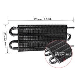 Transmission Oil Cooler Kit, Aluminium alloy Radiator with 5/16" Tube and Hose Mounting Kit(Black) (4 Pass)