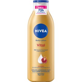 NIVEA Body Lotion Vital, Nourishing Body Cream for Mature Skin with Pomegranate, Macadamia Oil & NIVEA Deep Care Serum, Skin Cream for 72 Hours of Intensive Moisture (250 ml)