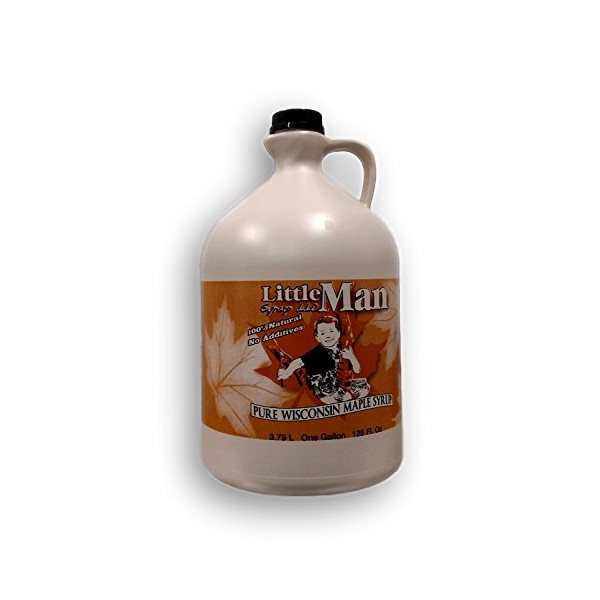 Little Man Syrup 100% Pure Wisconsin Maple Syrup Grade A Medium Amber Gallon (128oz)