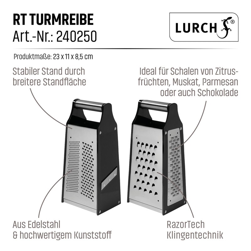 Lurch 240250 RazorTech Vierkantreibe aus Edelstahl und Kunststoff, 23 x