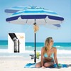HOMEDEMO 7ft Heavy Duty High Wind Beach Umbrella With Foldable