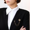 PATIKIL Crown Hanging Chain Brooch Pins, Rhinestone Suit Pins Fashion