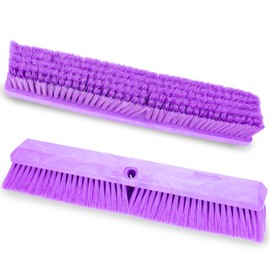 SPARTA 41890EC68 Omni Sweep Plastic Push Broom Head, Heavy Duty, Industrial Broom With Color Code System For Outdoor, Indoor, Garage, Concrete, Patio, Kitchen, Bathroom, 18 Inches, Purple