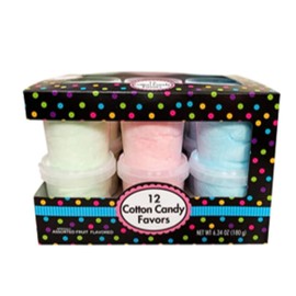 Albert's Variety Flavored Cotton Candy – 12 Pack – Fluffy Rainbow Assorted Sweet Treat – Resealable Tubs – Perfect for Parties & Events, (Assorted mix of Blueberry, Vanilla, Strawberry)