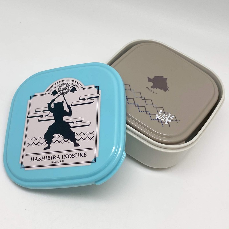 OSK SSP-22 Demon Slayer Lunch Box, Inosuke Pattern, Light Blue,