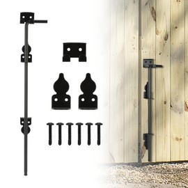 URDOGSL 18" Heavy Duty Cane Bolt, Gate Drop Rod for Vinyl Gate Latch, Cane Bolts for Gates for Wood PVC Vinyl Metal Fences Gates-1 Pack