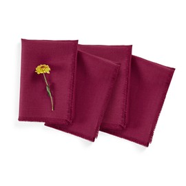 Solino Home Beet Linen Napkins 20 x 20 Inch – 100% Pure Linen Fringe Cloth Napkins Set of 4 – Washable Dinner Napkins for Valentines Day, Spring, Winter, Holiday Decor